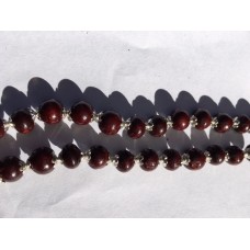 Red Sandalwood and Silver Chanting Beads